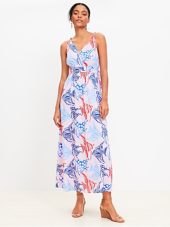 LOFT Dresses & Skirts - LOFT Fish Double Side Tie Maxi Dress Medium Brand New With Tags